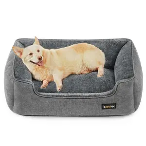 Polyester Pet Bed Light Grey / 25cm H x 75cm W x 90cm D