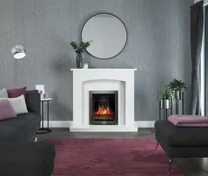 Be Modern Edana 2kW Black Chrome effect Electric Fire (H)565mm (W)413mm (D)75mm