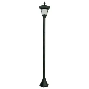 Solar Powered Height Adjustable Casablanca Lamp Post - 10 Lumen Weather & UV Resistant Outdoor Garden LED Light - H126.5 x 15cm