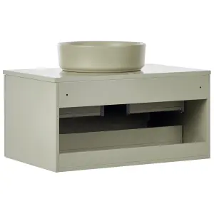 Bathroom Wall Mounted Cabinet with Basin 80 x 52 cm Green ALZIRA/UTIEL