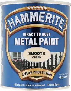 Hammerite Cream Gloss Exterior Metal paint, 750ml