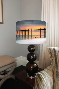 Wood bridge sunset at sea thailand (Ceiling & Lamp Shade) / 45cm x 26cm / Ceiling Shade