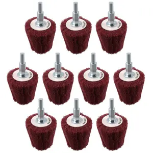 Goblet Shaped Sanding Polishing Cleaning Mop 50mm Width 240 Grit 6mm Shank 10pk