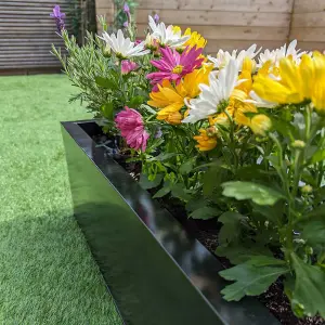 70cm Zinc Platinum Black Window Box Planter