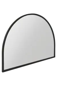 MirrorOutlet Arcus Black Metal Framed Arched Wall Mirror 49" X 35" (125CM X 90CM)