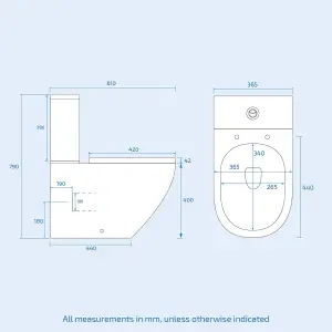 Nes Home Rimless Close Coupled WC Toilet Pan Cistern and Soft Close Seat Bathroom