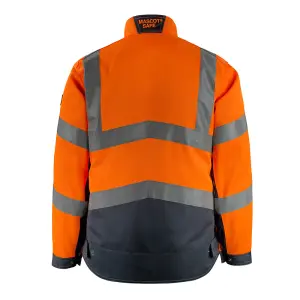 Mascot Safe Supreme Oxford Work Jacket (Hi-Vis Orange/Dark Navy Blue)  (Small)