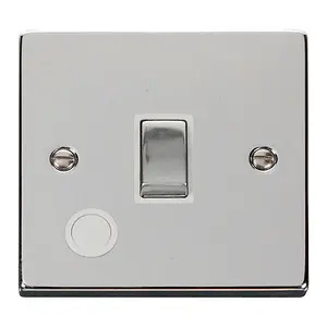 Polished Chrome 1 Gang 20A Ingot DP Switch With Flex - White Trim - SE Home