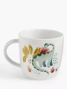 John Lewis Kids' Dinosaur Porcelain Mug, 256Ml, Multi