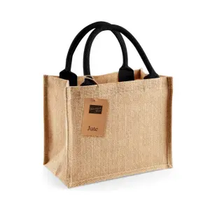 Westford Mill Jute Mini Gift Bag Natural/Black (One Size)