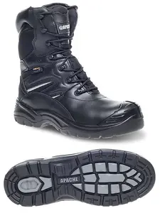 Apache COMBAT High Leg Waterproof Safety Work Boots Black (Sizes 5-12)