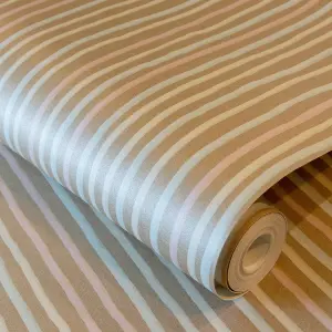 Galerie Great Kids Bronze Smooth Glitter Stripes Wallpaper Roll