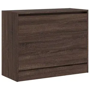 Shoe Cabinet Brown Oak 80x34x63 cm Engineered Wood