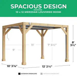 10ft x 12ft Meridian Wood Room with Louvered Roof