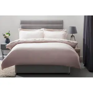 Cotton Solid Colour Duvet Cover Set with Pillowcases Powder Pink / Super King Duvet Cover + 2 Standard Pillowcases