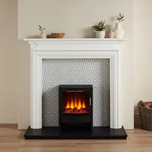 Focal Point Charlottesville White & black MDF Fireplace surround set