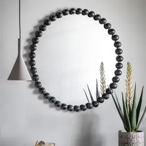 Callanan Round Metal Framed Wall Mounted Accent Mirror Black