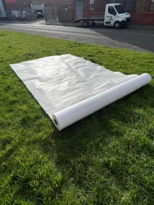 Spudulica Trench Lining Fabric Non Woven 100m2 (100m x 1m) - Drainage Layer and Pipe Wrap, French Drains, Soakaway Systems