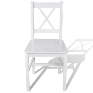 Berkfield Dining Chairs 6 pcs White Pinewood