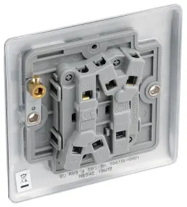 BG 16A 2 way 2 gang Light switch Matt Steel effect