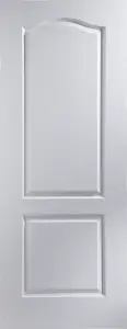 Arched 2 panel Unglazed Arched White Woodgrain effect Internal Door, (H)1981mm (W)610mm (T)35mm