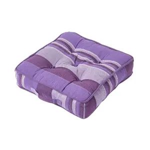 Homescapes Morocco Striped Cotton Floor Cushion Mauve