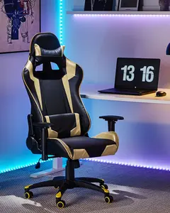 Gaming Chair Faux Leather Gold KNIGHT