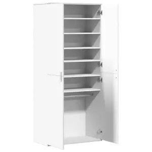 Berkfield Shoe Cabinet White 80x39x178 cm Engineered Wood