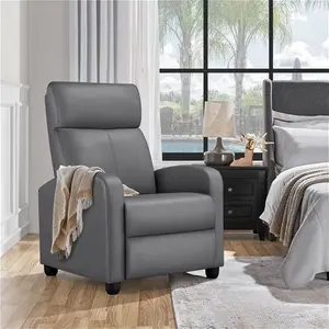 Faux Leather Recliner Yaheetech Upholstery Colour: Grey