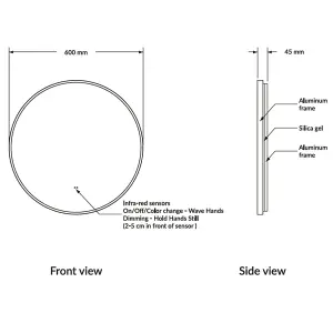 UK Home Living Avalon - PRICE REDUCED -600 LED Round Mirror Brushed Brass