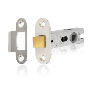 XFORT Nickel Plated Radius Tubular Latch, A 75mm Nickel Plated Tubular Latch for Internal Wooden Doors.