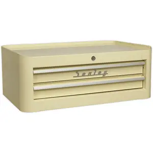 Retro Cream 2 Drawer Lockable Tool Chest - 710 x 460 x 270mm Storage Unit