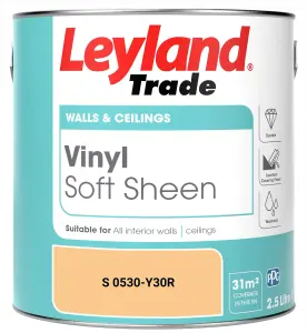 Leyland Trade Vinyl Soft Sheen Walls & Ceilings Emulsion Paint (S 0530-Y30R) - 2.5L