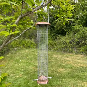 Large Copper Style Hanging Bird Nut Feeder