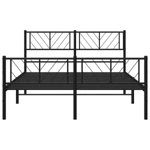 Berkfield Metal Bed Frame with Headboard and Footboard Black 120x190 cm