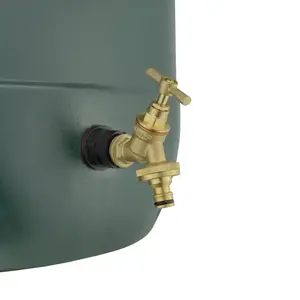 water butt/water storage tank outlet adaptor +brass bib tap +ptfe tape(requires a 21mm hole)