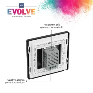 BG Evolve Black Chrome 200W Single Touch Dimmer Switch 2-Way Master