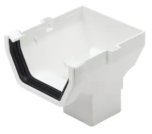 FloPlast White Square Stop end Gutter outlet, (L)137mm (W)114mm