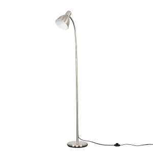 ValueLights Modern Brushed Chrome Adjustable Reading/Craft Floor Lamp