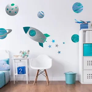 Rocket, Planets and Stars Wall Sticker Pack