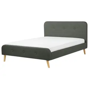 Fabric EU Super King Size Bed Grey RENNES