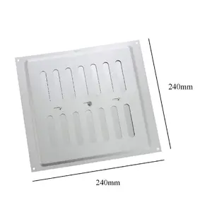 9 x 9 Brushed-Aluminium/Chrome-Plated-Metal Adjustable Ventilation Grille