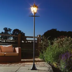 Solar Powered Victorian Style Lamp Post - 200 Lumen LED Outdoor Garden Light with 365 Day Illumination - H200 x W38 x D18cm