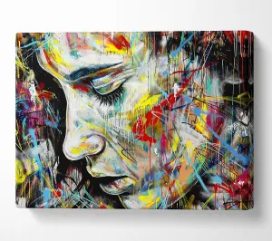 Colourful Woman Canvas Print Wall Art - Medium 20 x 32 Inches