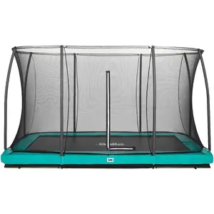 12ft x 8ft Salta Green Rectangular Comfort Edition Inground Trampoline with Enclosure