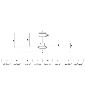 Luminosa Morea Ceiling Fan 152cm Brown 3 Blades