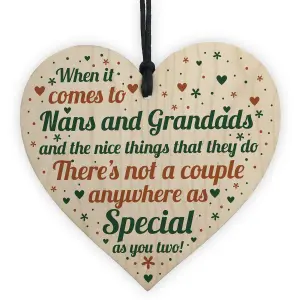 Red Ocean Nan And Grandad Christmas Gifts Birthday Gifts Wooden Heart Keepsake Sign THANK YOU