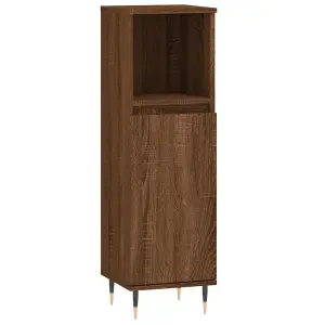 Berkfield Bathroom Cabinet Brown Oak 30x30x100 cm Engineered Wood