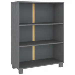 Berkfield Book Cabinet Dark Grey 85x35x112 cm Solid Wood Pine