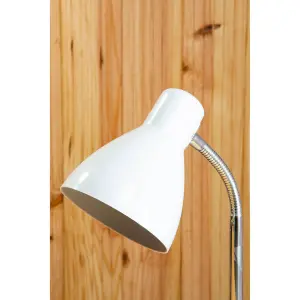 Interiors by Premier Grey Table Lamp for Work Desk, Desk Lamp with Conical Lamp Head, Long Lasting Iron Bedside Lamp